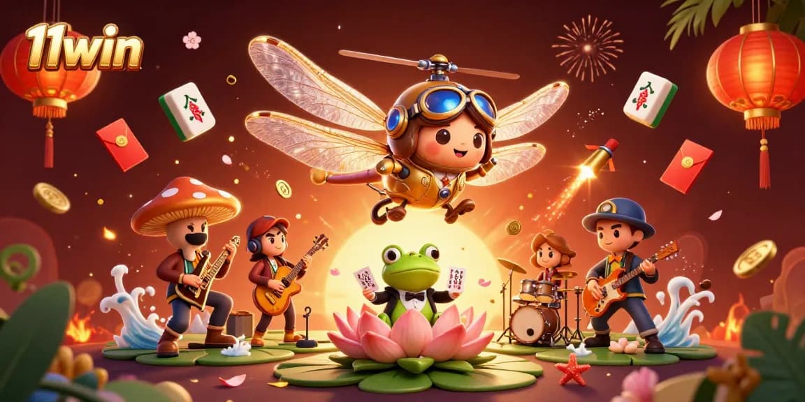 Experience thrilling gameplay with 11win in a vibrant casino scene featuring unique characters and elements.