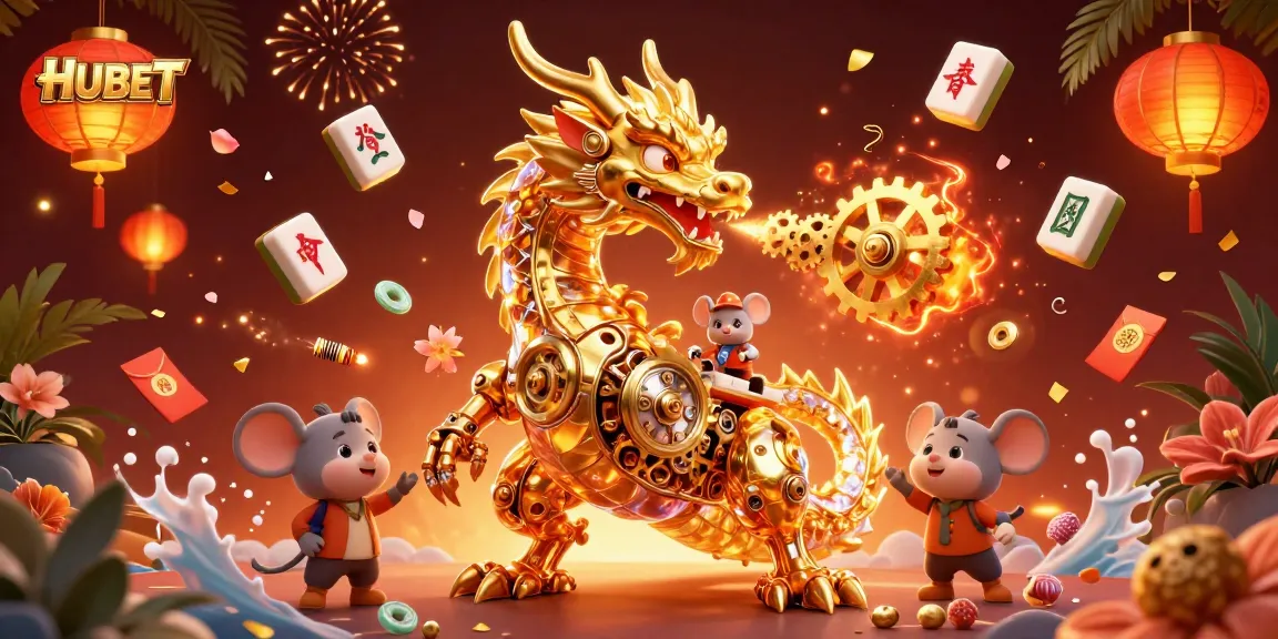 Experience HUBET's vibrant gaming world, illustrated with dynamic characters and elements, showcasing casino excitement.