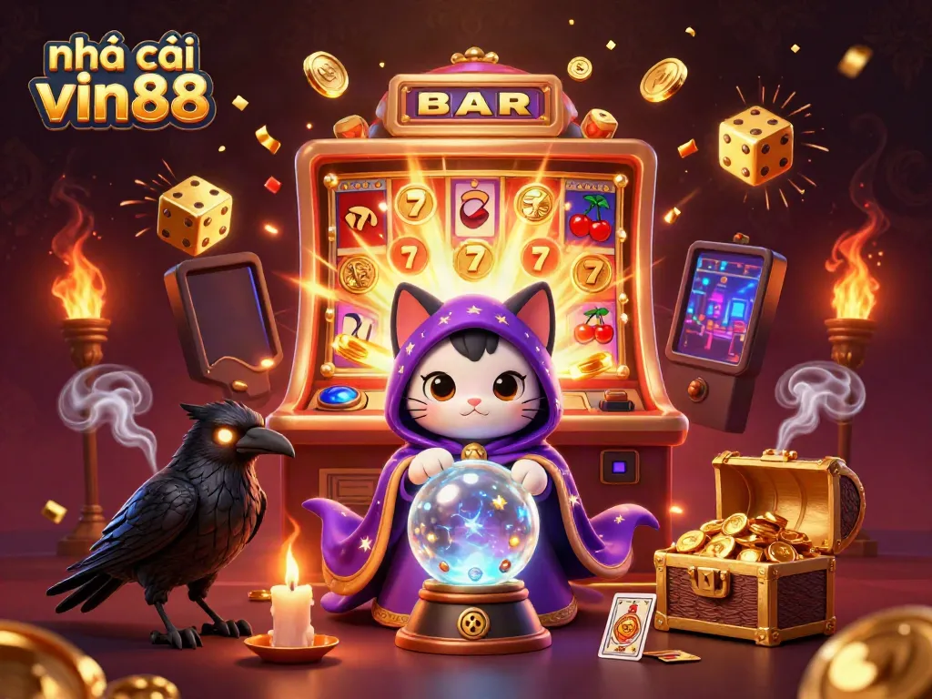 Experience the thrill of gaming at nhà cái vin88, featuring vibrant characters and explosive casino elements.