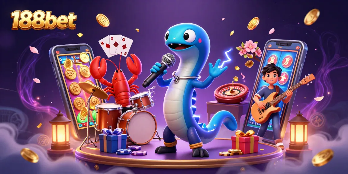 Experience thrilling live action at 188bet with an underwater casino scene featuring creative characters and vibrant gaming elements.