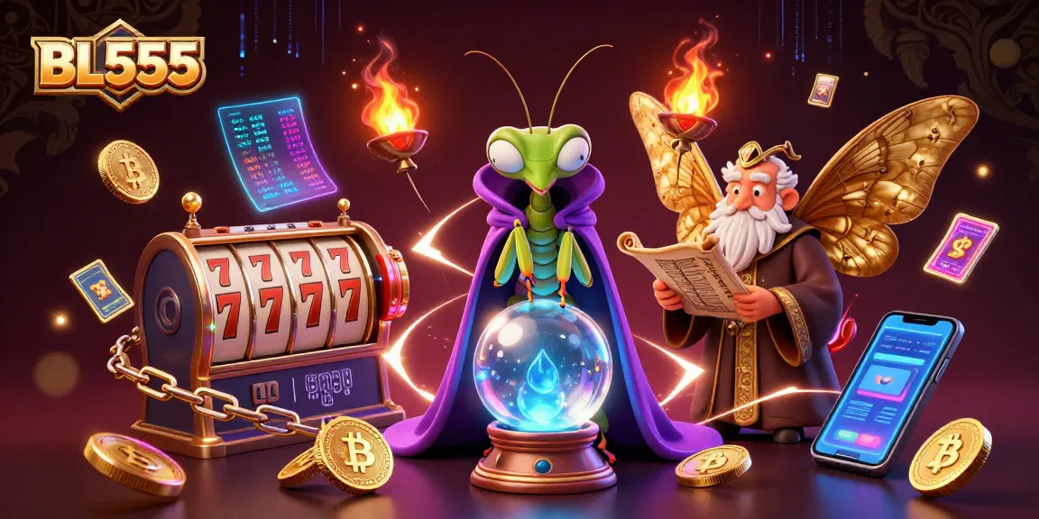 Engage in thrilling gameplay at BL555 with a vibrant casino scene featuring mystical characters.