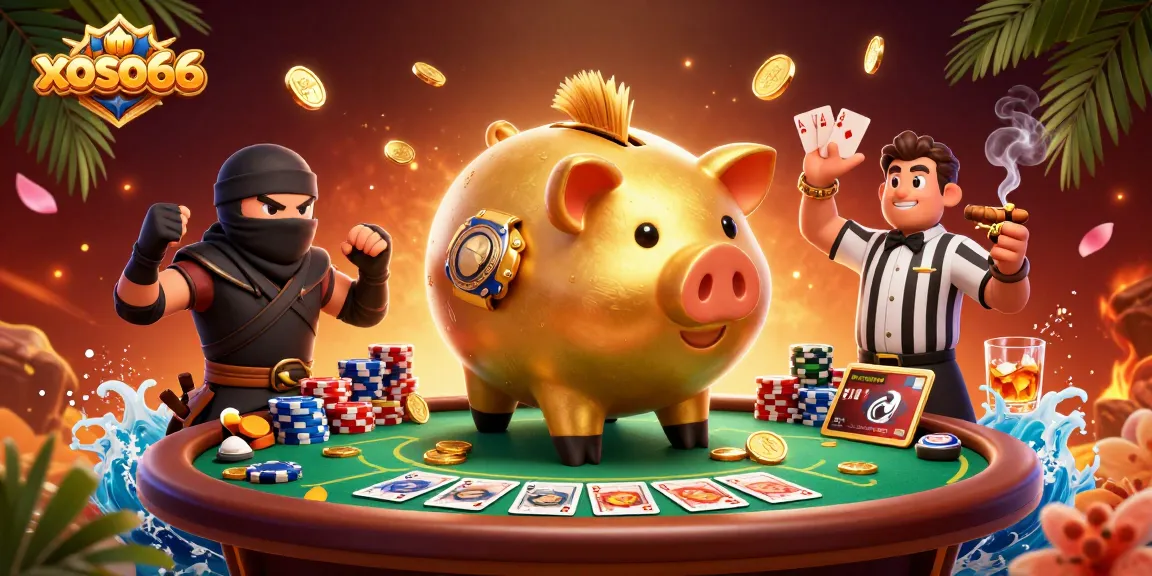 Experience thrilling moments with xoso66, showcasing a vibrant casino scene filled with excitement and dynamic characters.