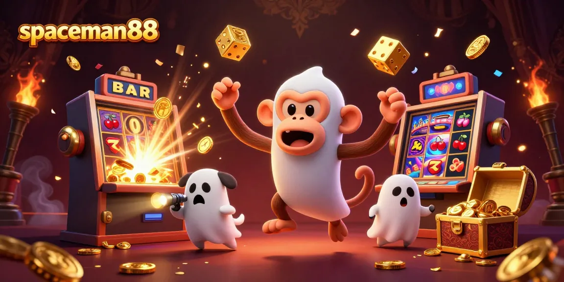 Engage with spaceman88's thrilling slot action featuring golden coins, a mischievous monkey, and jackpot excitement!