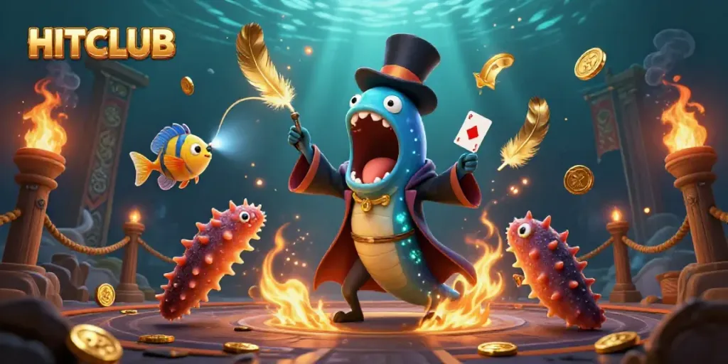 Engage with HITCLUB's exhilarating casino experience featuring unique sea creatures and magical elements.
