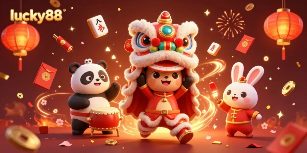 Engage in thrilling gameplay at lucky88 with vibrant visual elements celebrating casino culture.