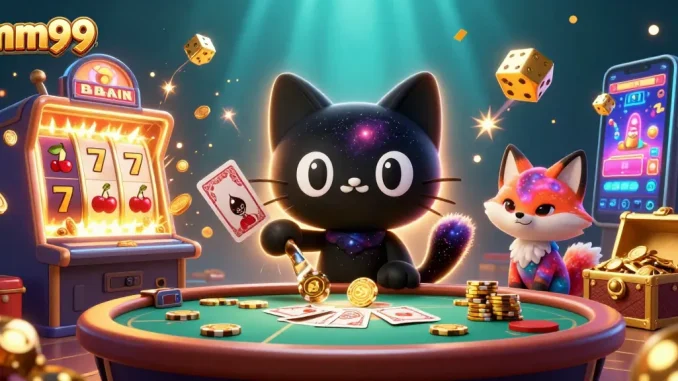 Experience thrilling wins at mm99 with vibrant 3D casino elements and engaging characters.